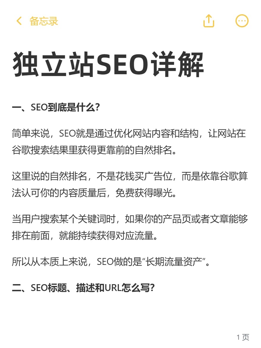 独立站SEO详解原稿封面